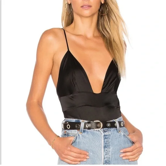 SKIVVIES by For Love & Lemons Scorpio Bodysuit XS Black - Picture 5 of 7